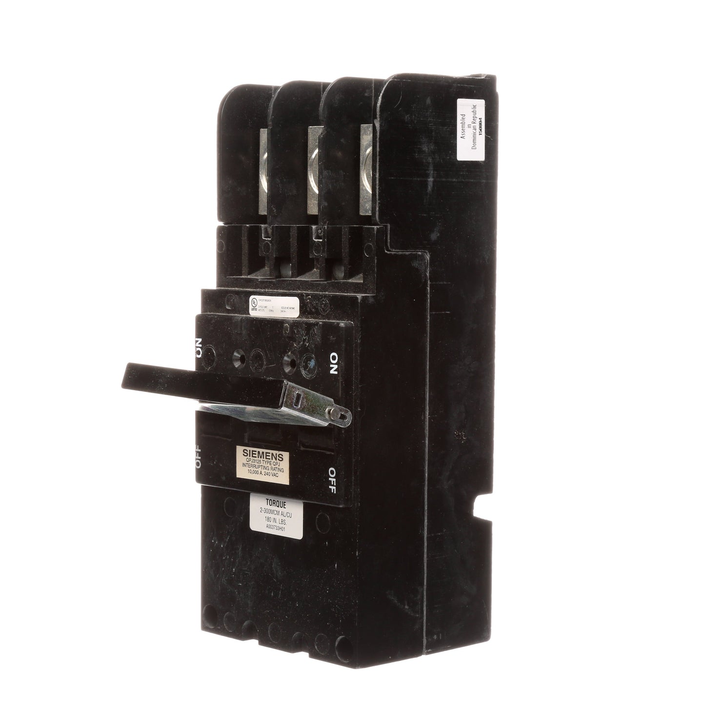 Siemens QPJ3125 Circuit Breaker | 240V 125A 3P 10kA@240V Bolt-On Q Series
