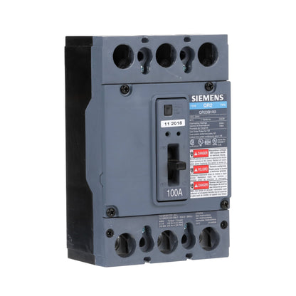Siemens QR23B100 Circuit Breaker | 240V 100A 3P 10kA@240V Bolt-On QR Series