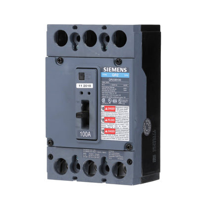 Siemens QR23B100 Circuit Breaker | 240V 100A 3P 10kA@240V Bolt-On QR Series