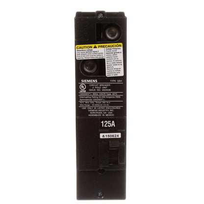 Siemens QS2125H Circuit Breaker | 240V 125A 2P 22kA@240V Plug-In Power Mod