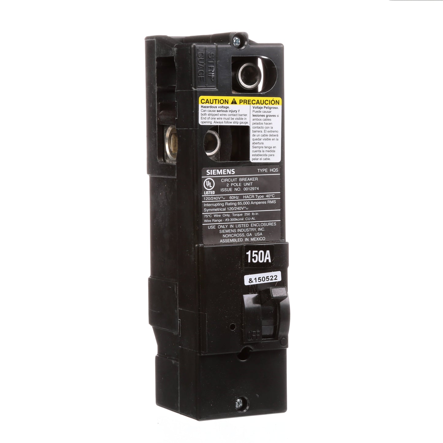 Siemens QS2150HH Circuit Breaker | 240V 150A 2P 65kA@240V Plug-In Power Mod