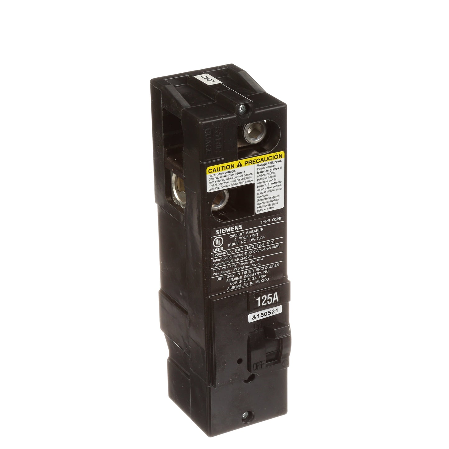 Siemens QSH2125 Circuit Breaker | 240V 125A 2P 42kA@240V Power Mod