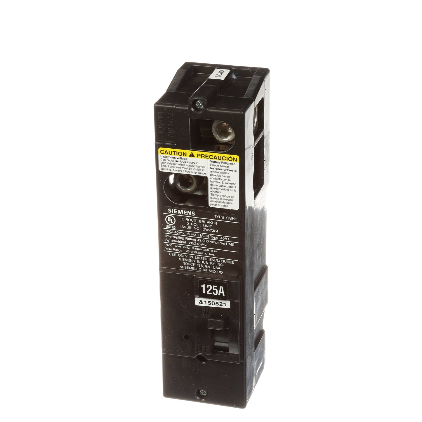 Siemens QSH2125 Circuit Breaker | 240V 125A 2P 42kA@240V Power Mod