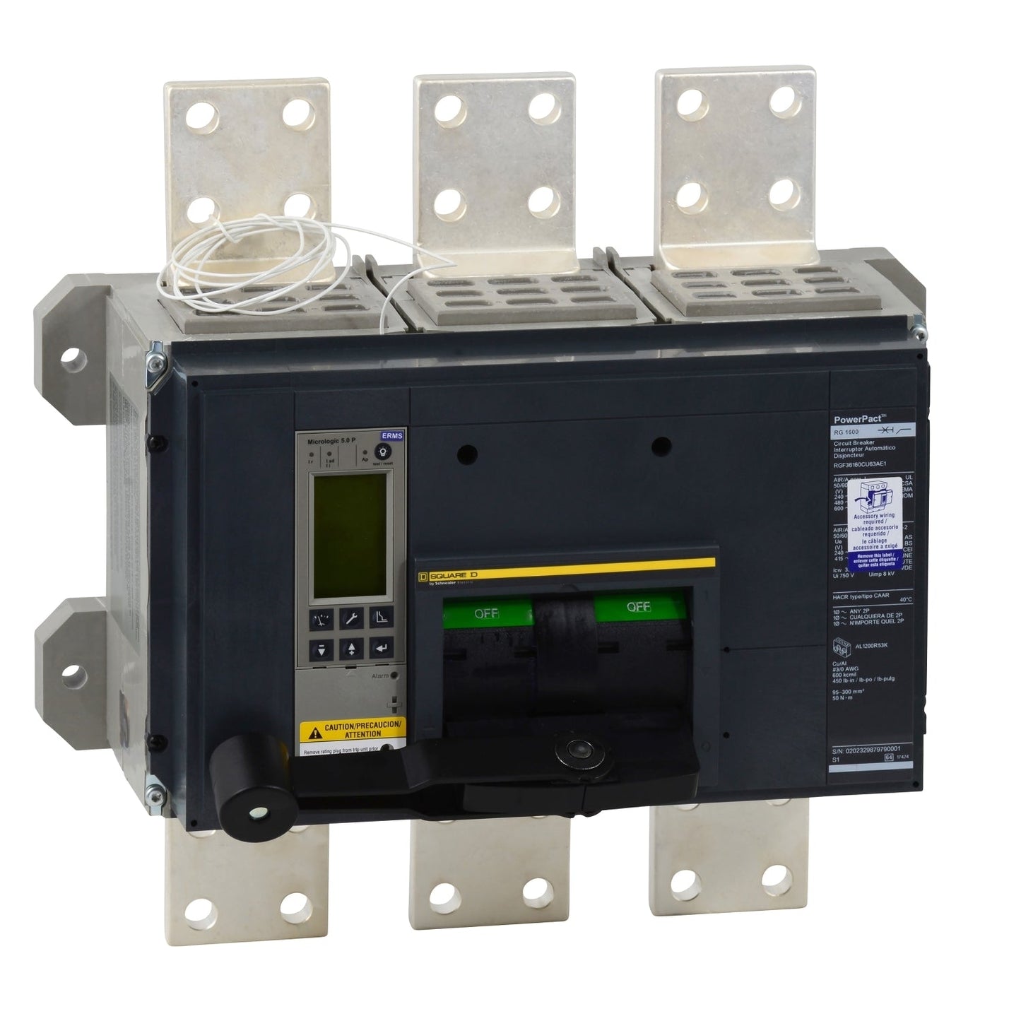 Schneider Electric RLF36120CU64AE1 Circuit Breaker | 600V 1200A 3P 100kA@480V Bolt-On LSIG Solid State