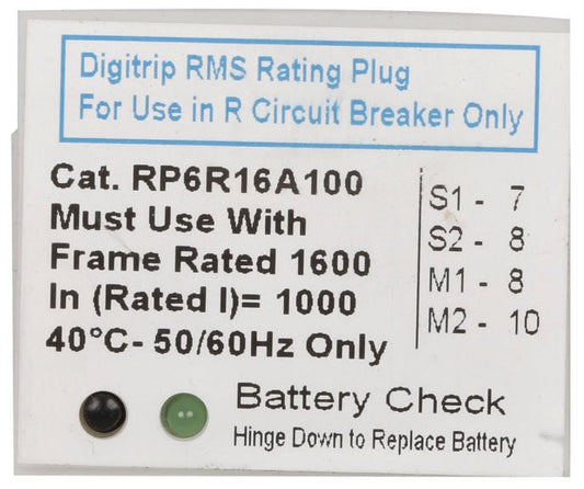 Cutler Hammer RP6R16A160 Circuit Breaker Rating Plug | 380V Series G