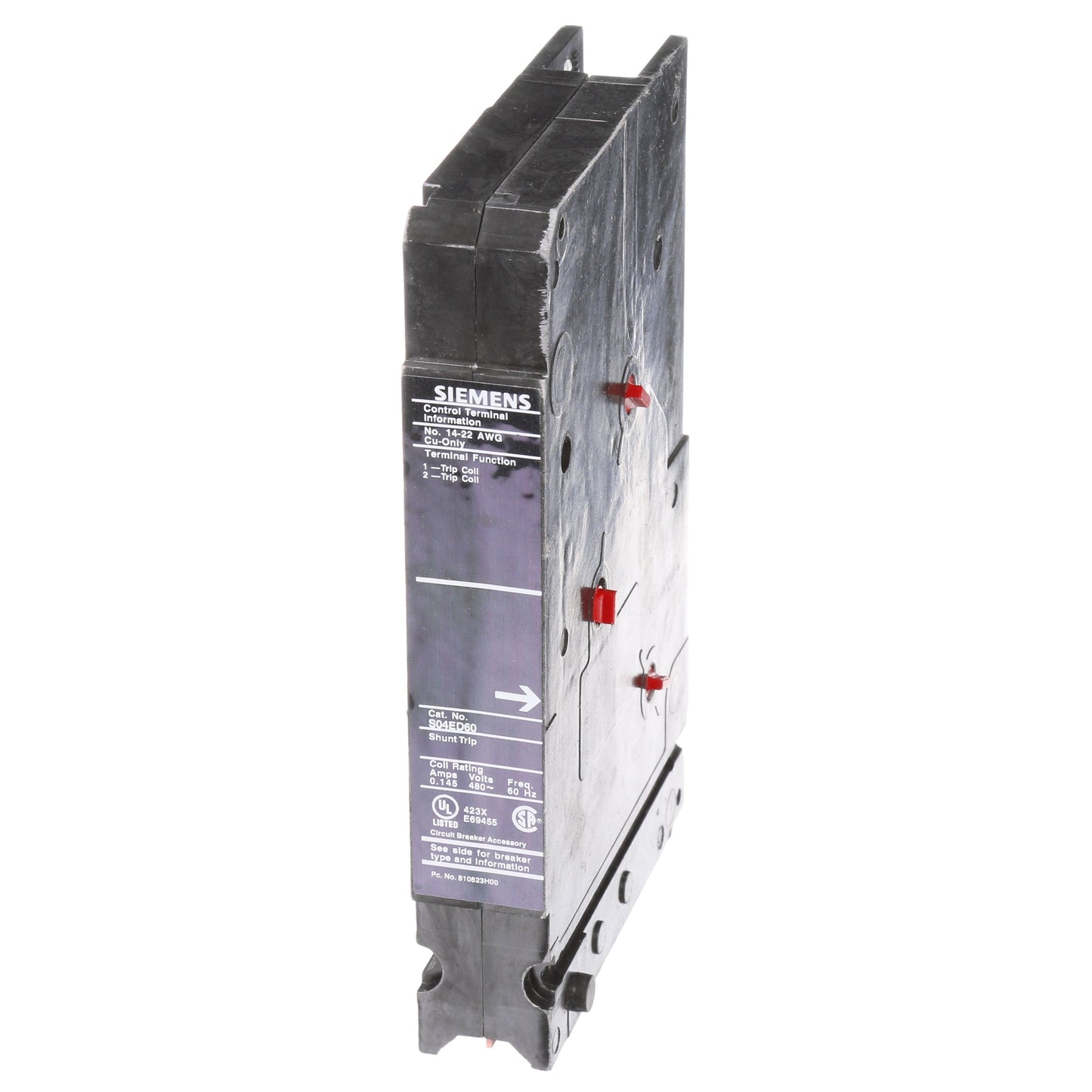 Siemens S04ED60 Circuit Breaker Shunt Trip 480V Sentron Series