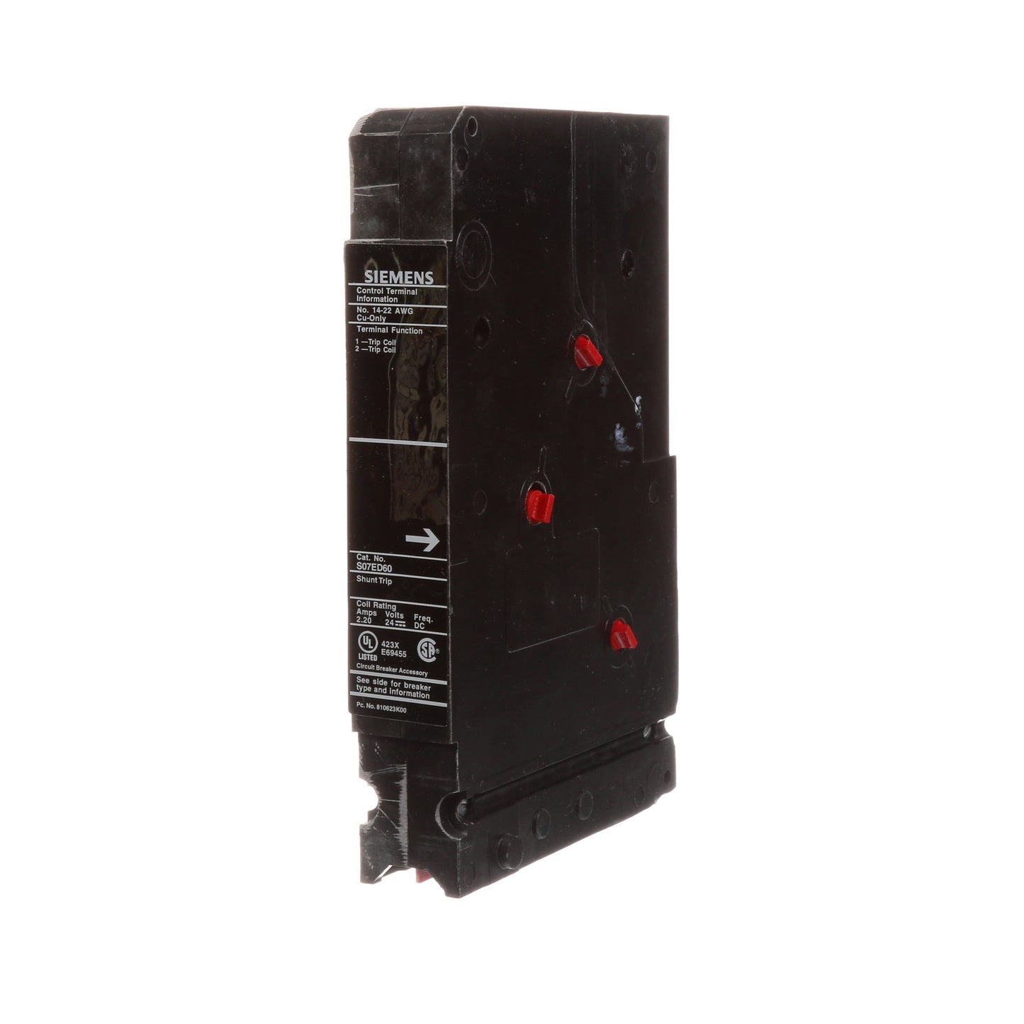 Siemens S07ED60 Circuit Breaker Shunt Trip 24V Sentron Series