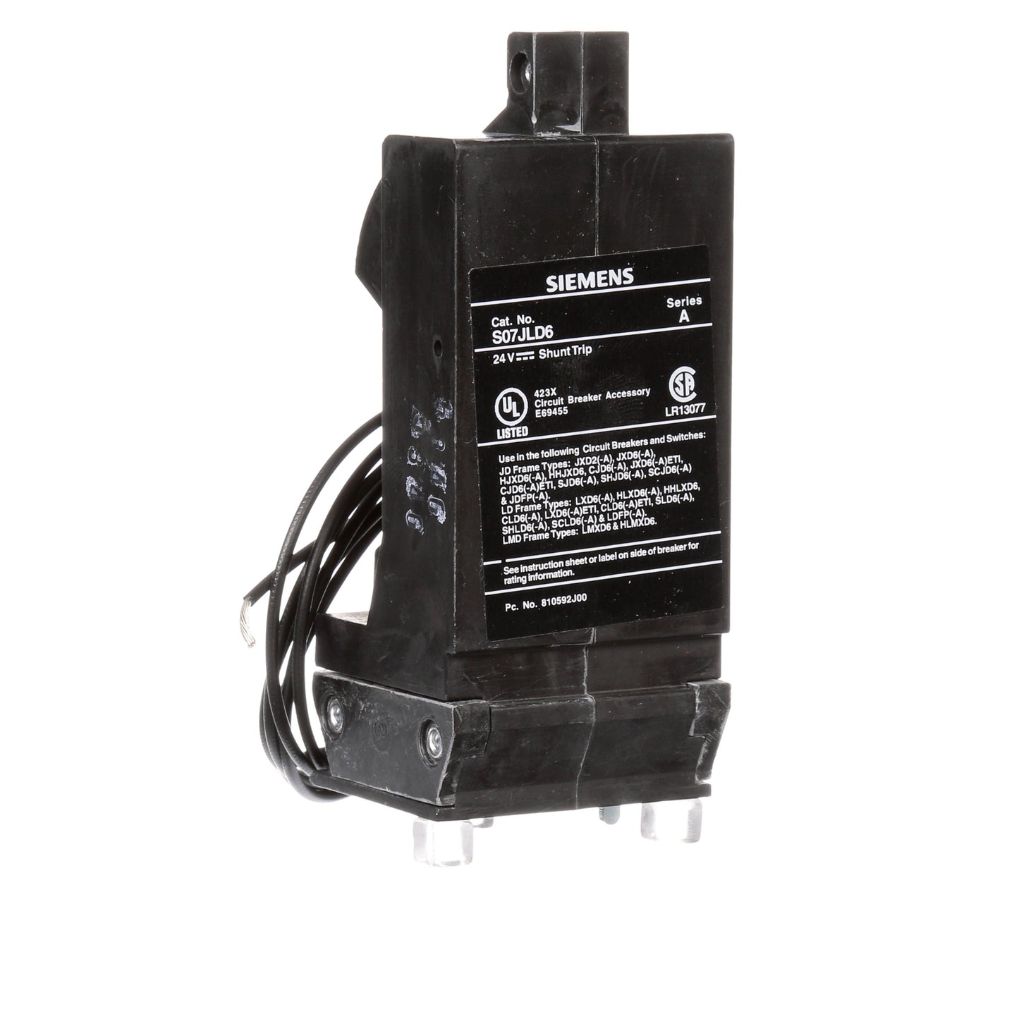 Siemens S07JLD6 Circuit Breaker Shunt Trip | 24V Sentron Series