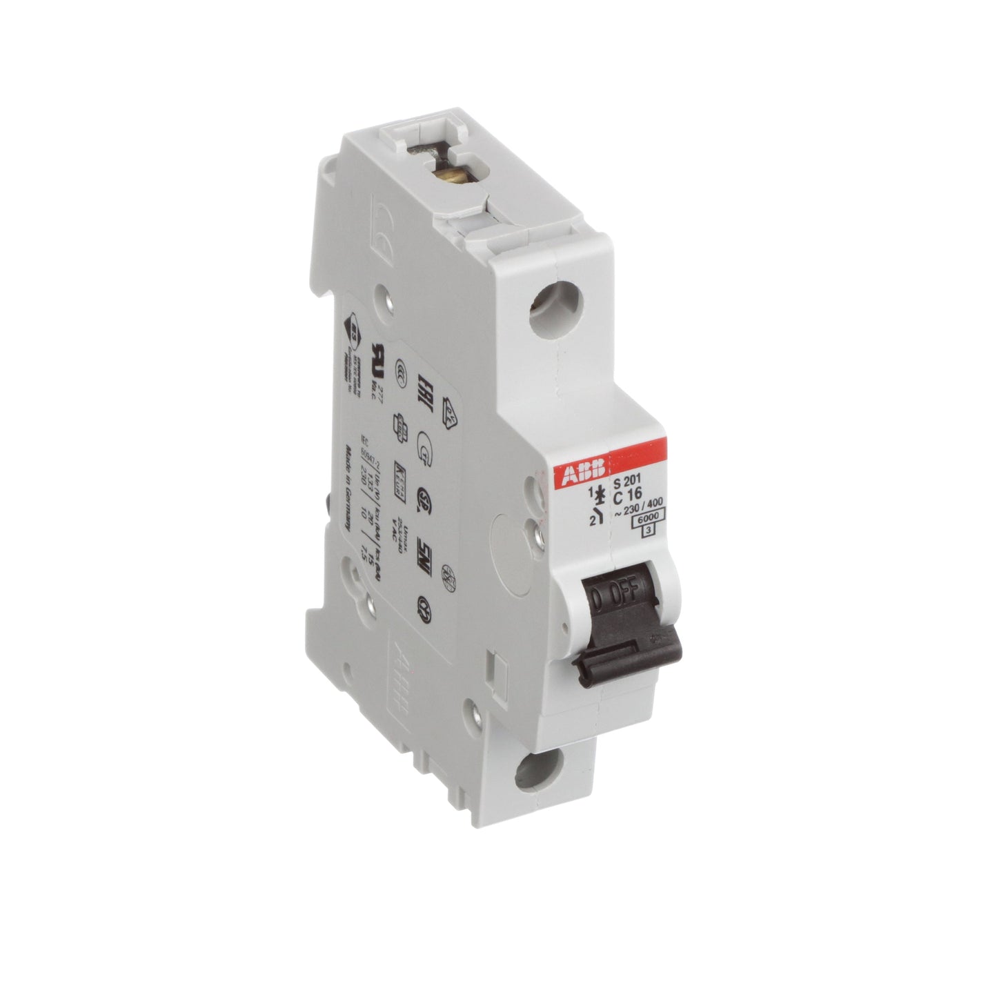 ABB S201-C16 Circuit Breaker | 277V 16A 1P 6kA@277V Feed-Thru S 200 Series