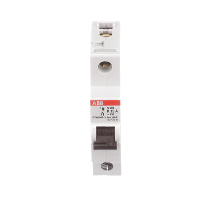ABB S201-K15 Circuit Breaker | 277V 15A 1P 6kA@277V Feed-Thru S 200 Series