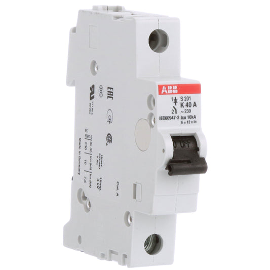 ABB S201-K40 Circuit Breaker | 277V 40A 1P 6kA@277V Feed-Thru S 200 Series