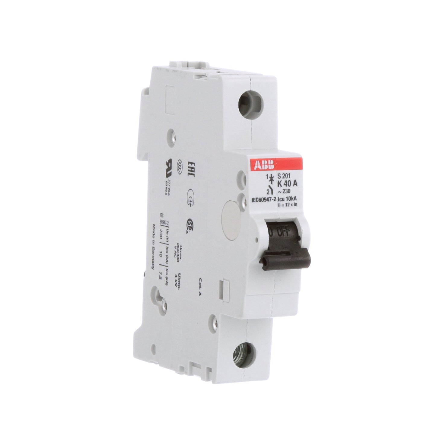 ABB S201-K40 Circuit Breaker | 277V 40A 1P 6kA@277V Feed-Thru S 200 Series