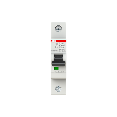 ABB S201-K60 Circuit Breaker | 277V 60A 1P 6kA@277V Feed-Thru S 200 Series