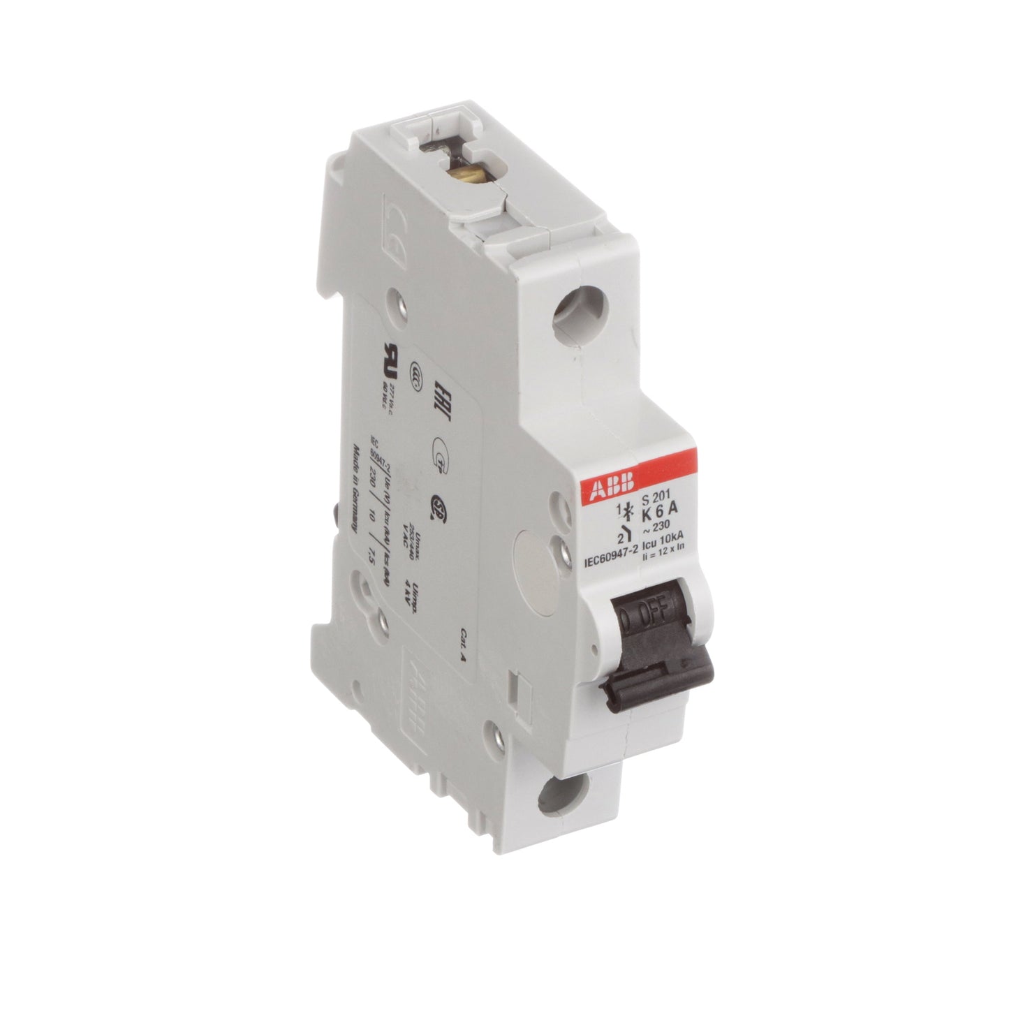 ABB S201-K6 Circuit Breaker | 277V 6A 1P 6kA@277V Feed-Thru S 200 Series