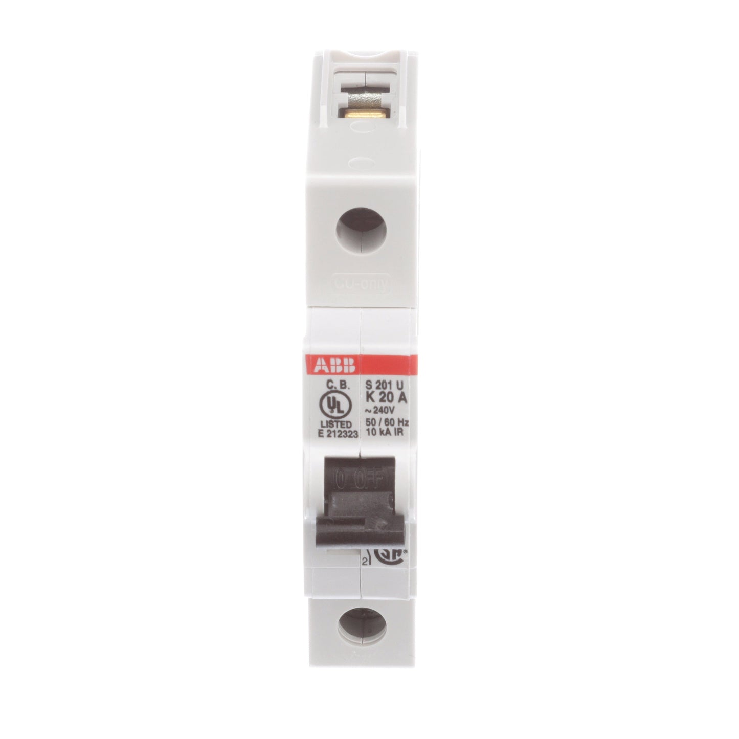 ABB S201U-K20 Circuit Breaker | 240V 20A 1P 10kA@240V Bolt-On S 200 U Series