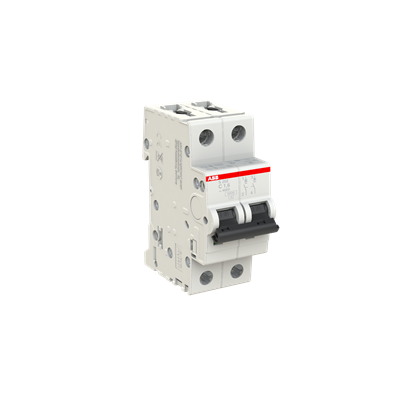 ABB S202-C1.6 Circuit Breaker | 480V 1.6A 2P 6kA@480V Feed-Thru S 200 Series