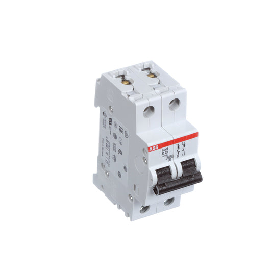 ABB S202-C32 Circuit Breaker | 480V 32A 2P 6kA@480V Feed-Thru S 200 Series