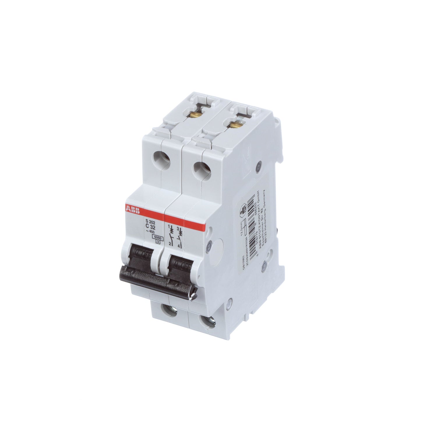 ABB S202-C32 Circuit Breaker | 480V 32A 2P 6kA@480V Feed-Thru S 200 Series