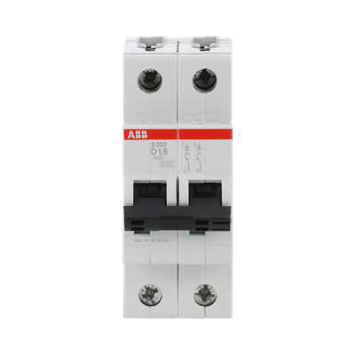 ABB S202-D1.6 Circuit Breaker | 480V 1.6A 2P 6kA@480V Feed-Thru S 200 Series