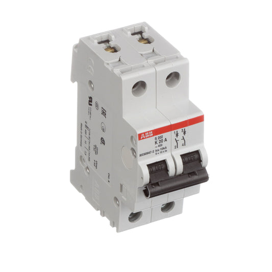 ABB S202-K20 Circuit Breaker | 480V 20A 2P 6kA@480V Feed-Thru S 200 Series