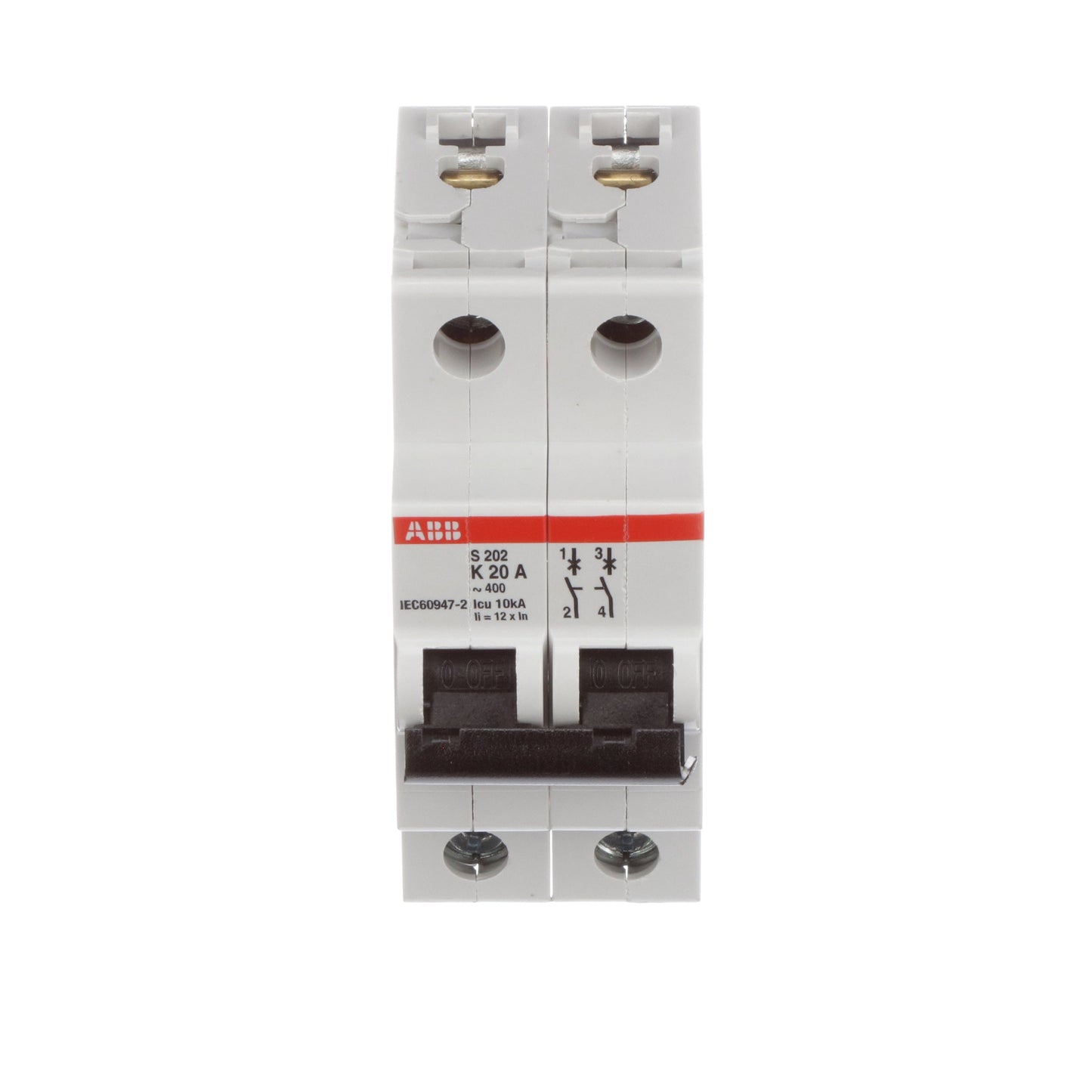 ABB S202-K20 Circuit Breaker | 480V 20A 2P 6kA@480V Feed-Thru S 200 Series