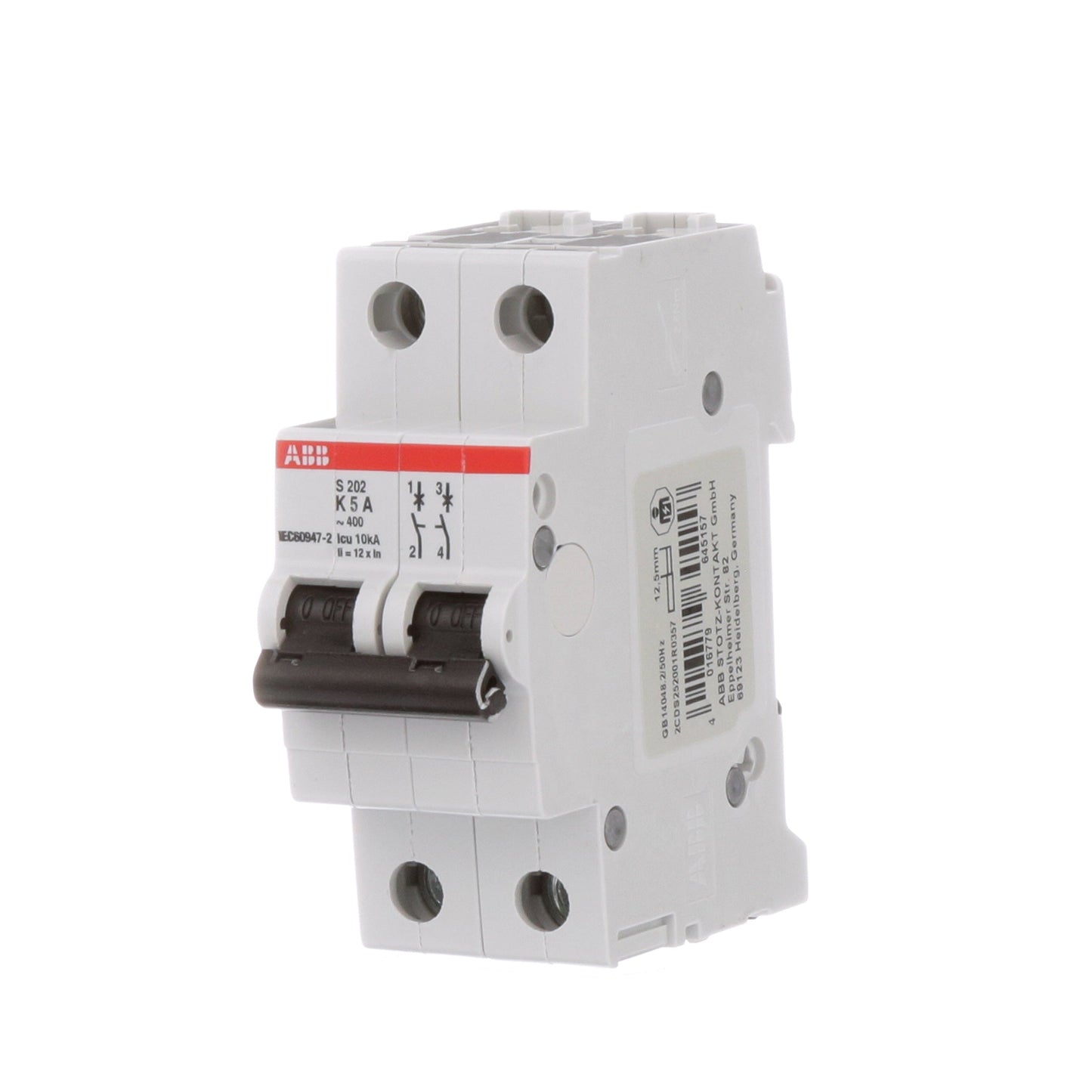 ABB S202-K5 Circuit Breaker | 480V 5A 2P 6kA@480V Feed-Thru S 200 Series