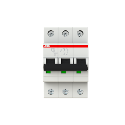 ABB S203-B25 Circuit Breaker | 480V 25A 3P 6kA@480V Feed-Thru S 200 Series
