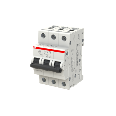 ABB S203-D0.5 Circuit Breaker | 480V 0.5A 3P 6kA@480V Feed-Thru S 200 Series