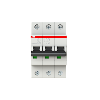 ABB S203-K25 Circuit Breaker | 480V 25A 3P 6kA@480V Feed-Thru S 200 Series
