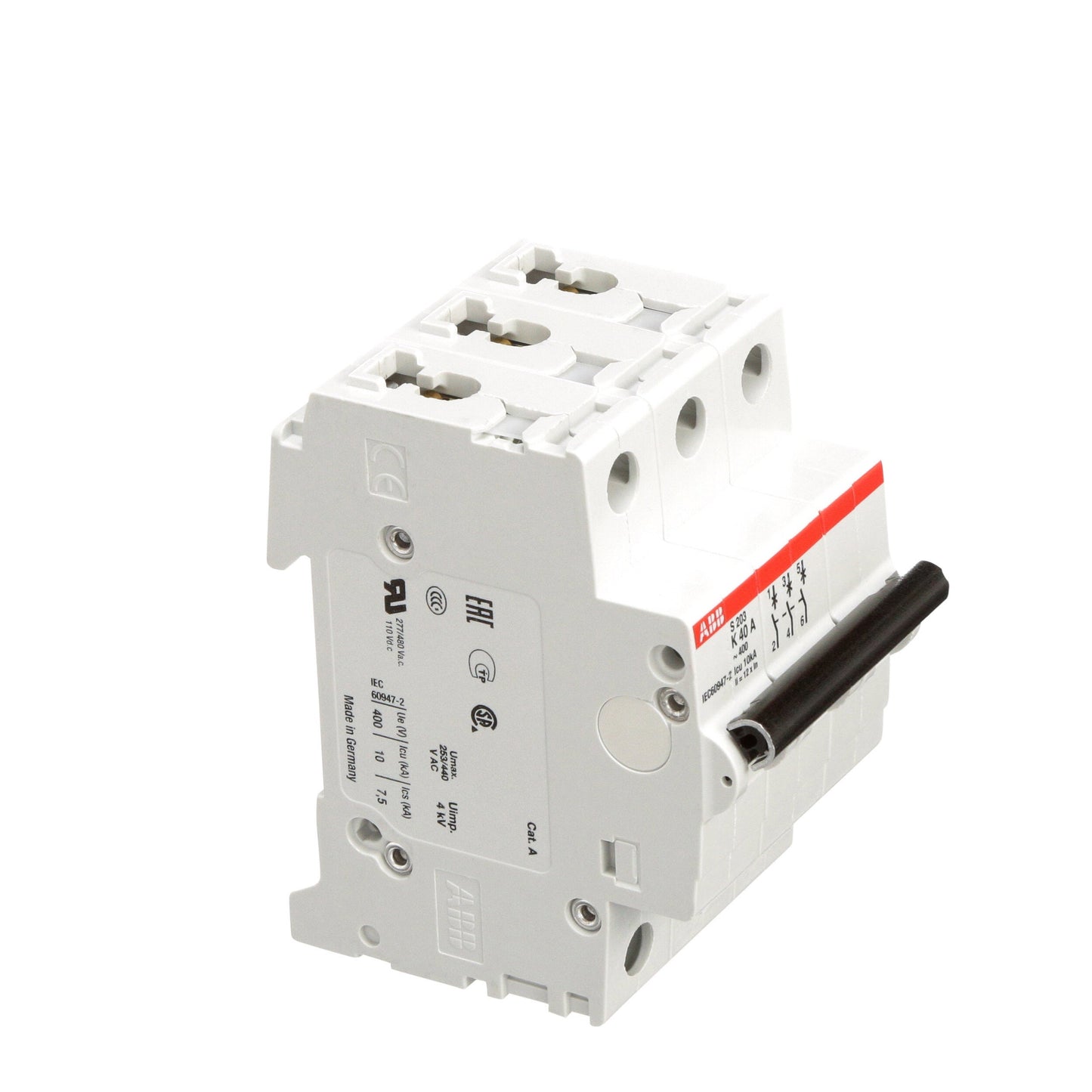 ABB S203-K40 Circuit Breaker | 480V 40A 3P 6kA@480V Feed-Thru S 200 Series