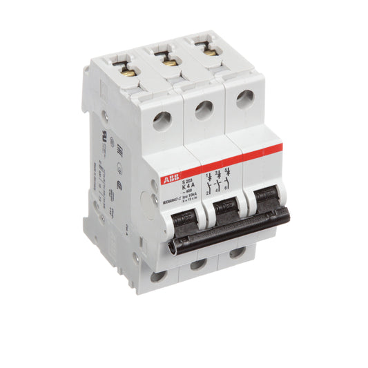 ABB S203-K4 Circuit Breaker | 480V 4A 3P 6kA@480V Feed-Thru S 200 Series