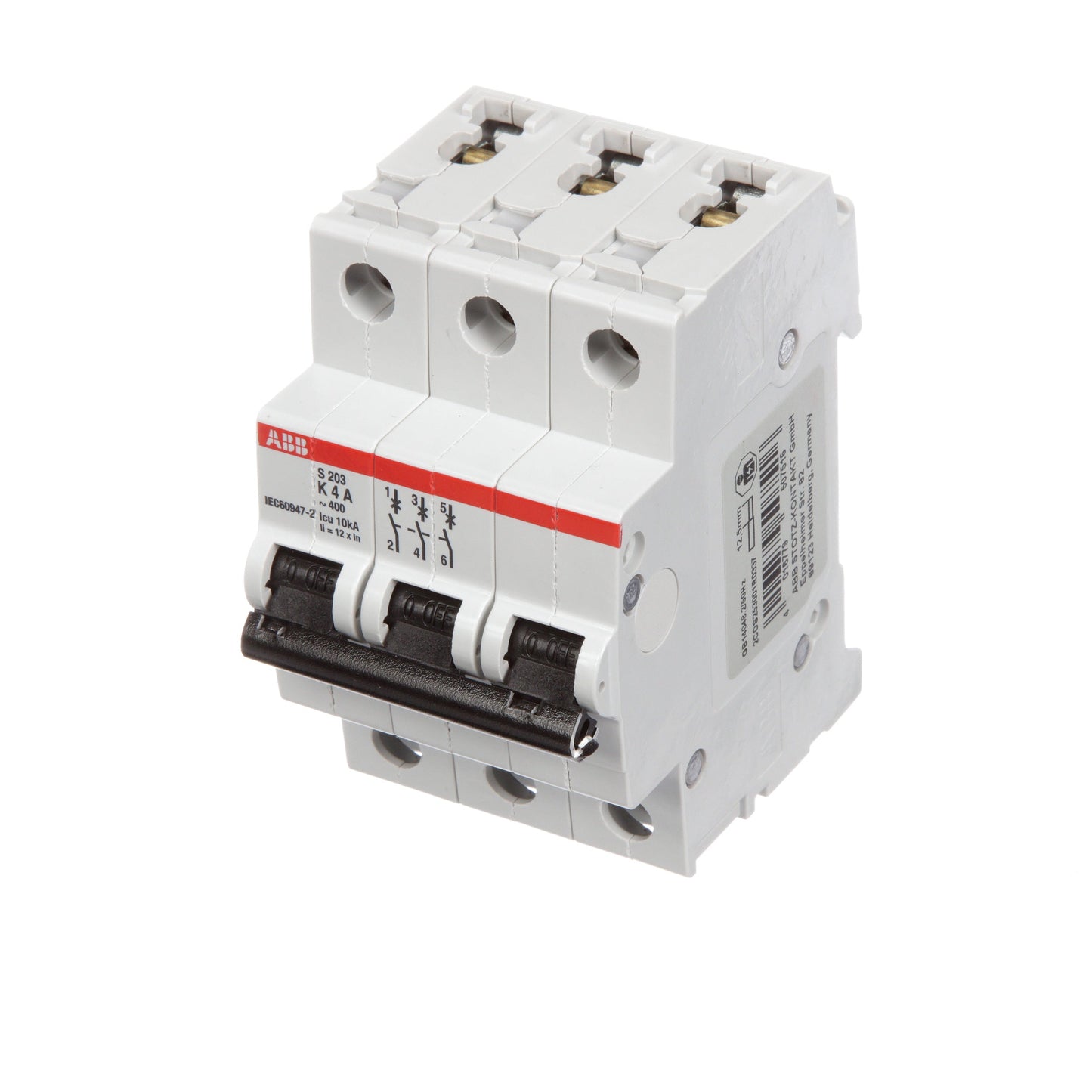 ABB S203-K4 Circuit Breaker | 480V 4A 3P 6kA@480V Feed-Thru S 200 Series