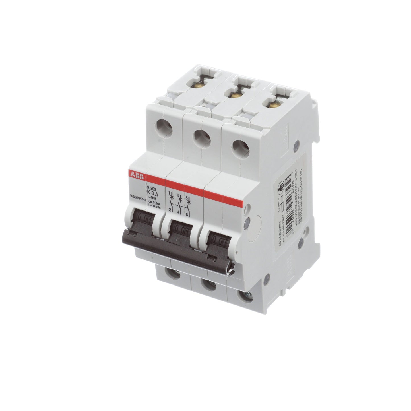 ABB S203-K8 Circuit Breaker | 480V 8A 3P 6kA@480V Feed-Thru S 200 Series