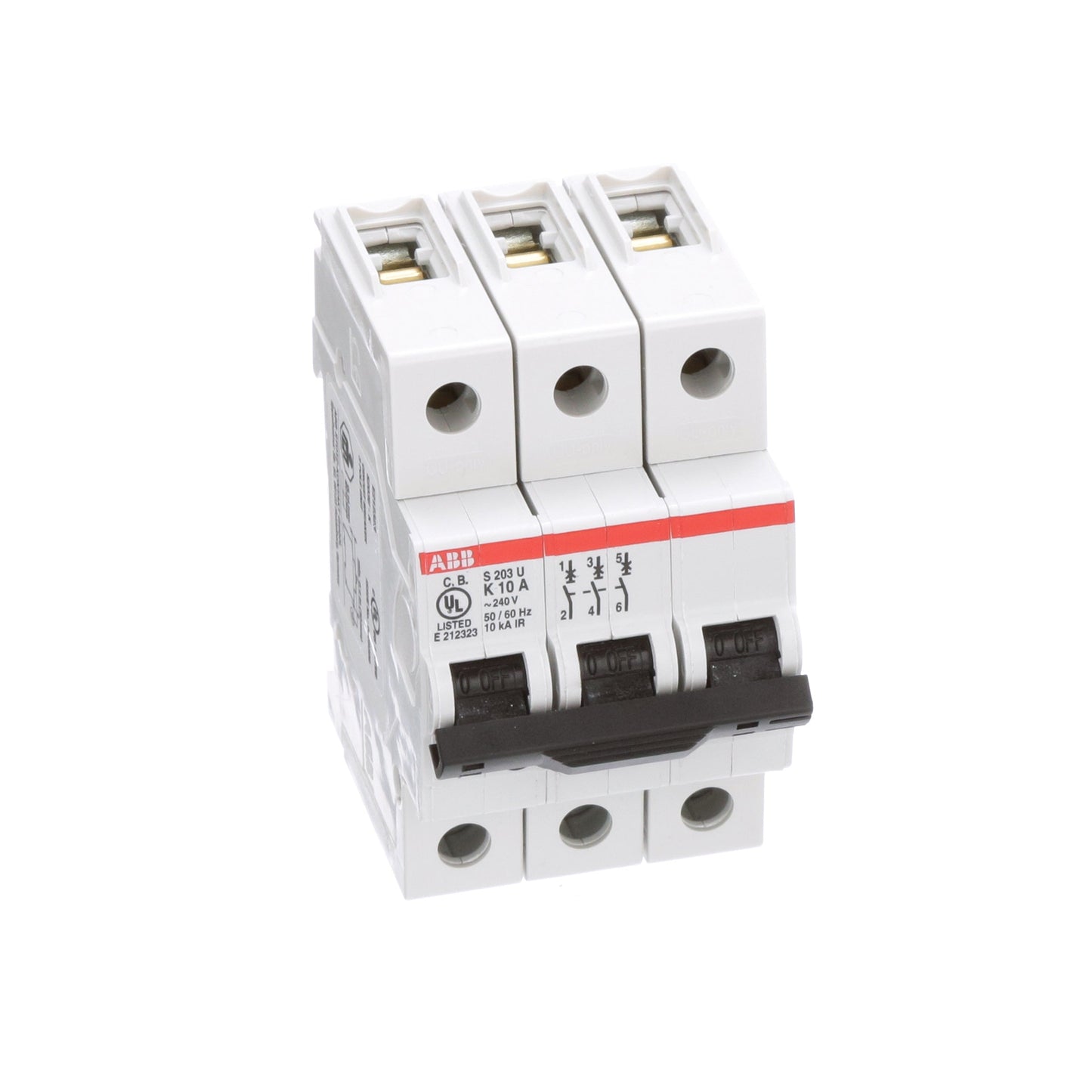 ABB S203U-K10 Circuit Breaker | 240V 10A 3P 10kA@240V Bolt-On S 200 U Series