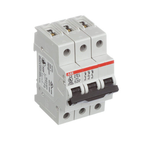 ABB S203U-K15 Circuit Breaker | 240V 15A 3P 10kA@240V Bolt-On S 200 U Series