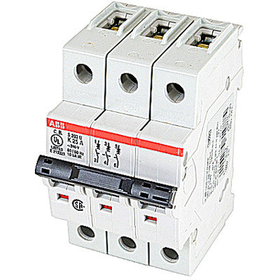 ABB S203U-K25 Circuit Breaker | 240V 25A 3P 10kA@240V Bolt-On S 200 U Series