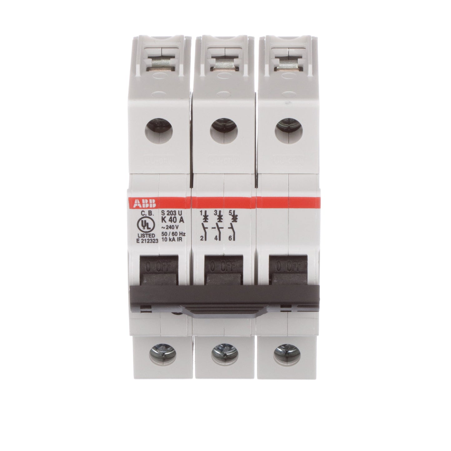 ABB S203U-K40 Circuit Breaker | 240V 40A 3P 10kA@240V Bolt-On S 200 U Series