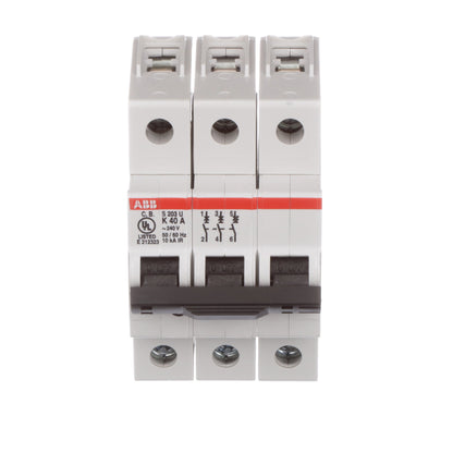 ABB S203U-K40 Circuit Breaker | 240V 40A 3P 10kA@240V Bolt-On S 200 U Series