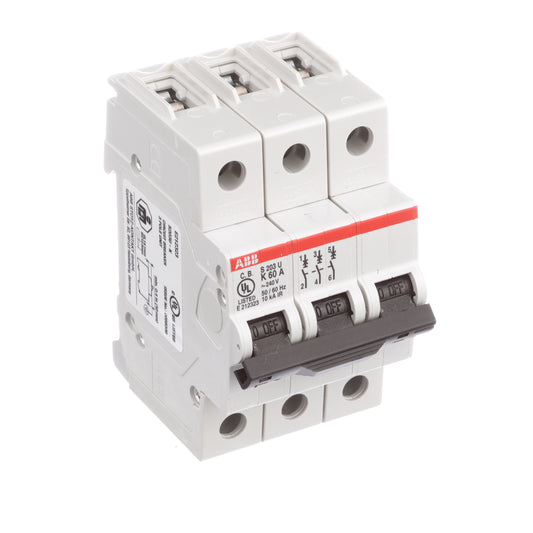ABB S203U-K60 Circuit Breaker | 240V 60A 3P 10kA@240V Bolt-On S 200 U Series