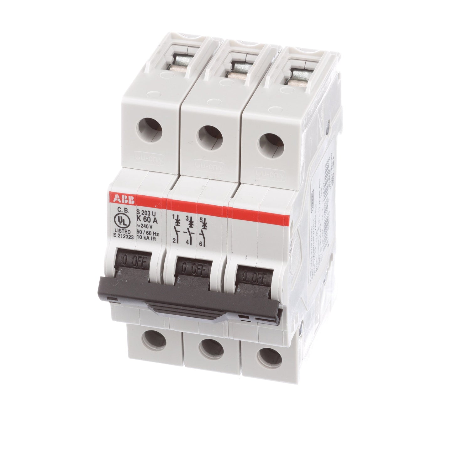 ABB S203U-K60 Circuit Breaker | 240V 60A 3P 10kA@240V Bolt-On S 200 U Series