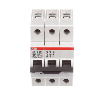 ABB S203U-K60 Circuit Breaker | 240V 60A 3P 10kA@240V Bolt-On S 200 U Series