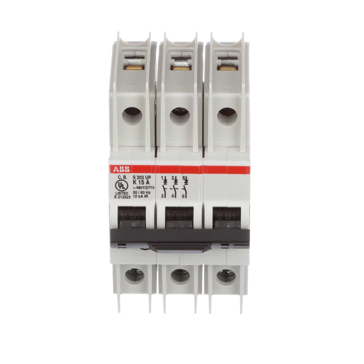 ABB S203UP-K15 Circuit Breaker | 480V 15A 3P 10kA@480V Feed-Thru S 200 UP Series