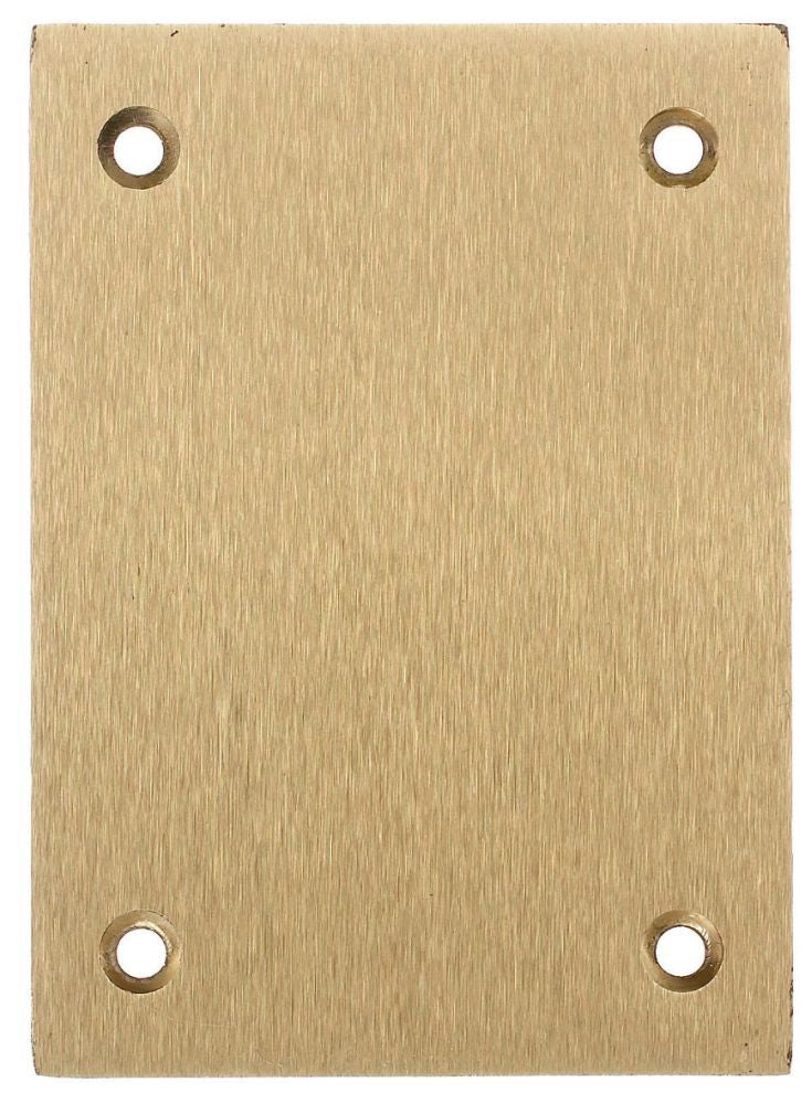 Hubbell S3813 Concrete Floor Box Series 1-Gang Rectangular Blank Floor Box Cover Brushed Brass Finish