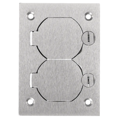 Hubbell SA3825 Enclosures | 1-Gang Cover Rectangular Duplex Flap Aluminum Flush Concrete Floor Box Series