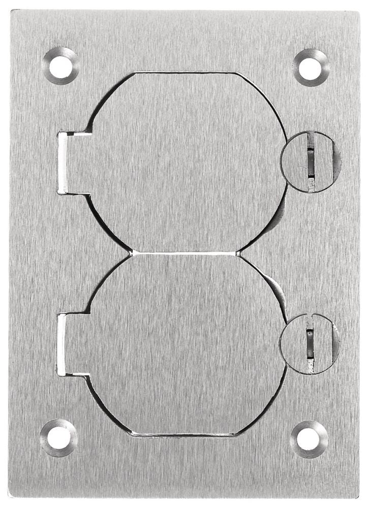 Hubbell SA3825 Enclosures | 1-Gang Cover Rectangular Duplex Flap Aluminum Flush Concrete Floor Box Series