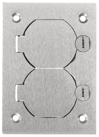 Hubbell SA3825 Enclosures | 1-Gang Cover Rectangular Duplex Flap Aluminum Flush Concrete Floor Box Series