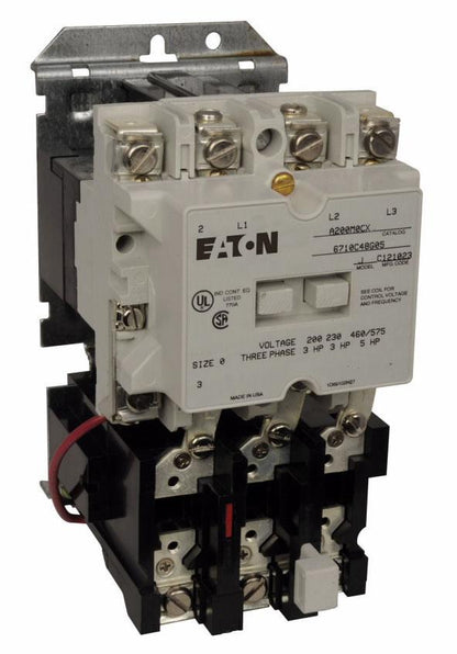 Cutler Hammer A200M0CX Motor Starter 3 pole 3 phase 600V 18A 480V coil A200 Series