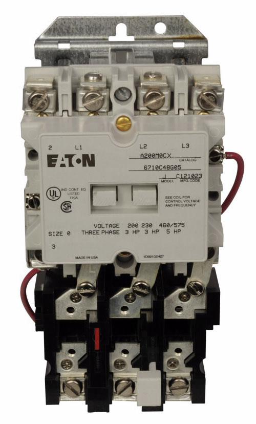 Cutler Hammer A200M0CX Motor Starter 3 pole 3 phase 600V 18A 480V coil A200 Series