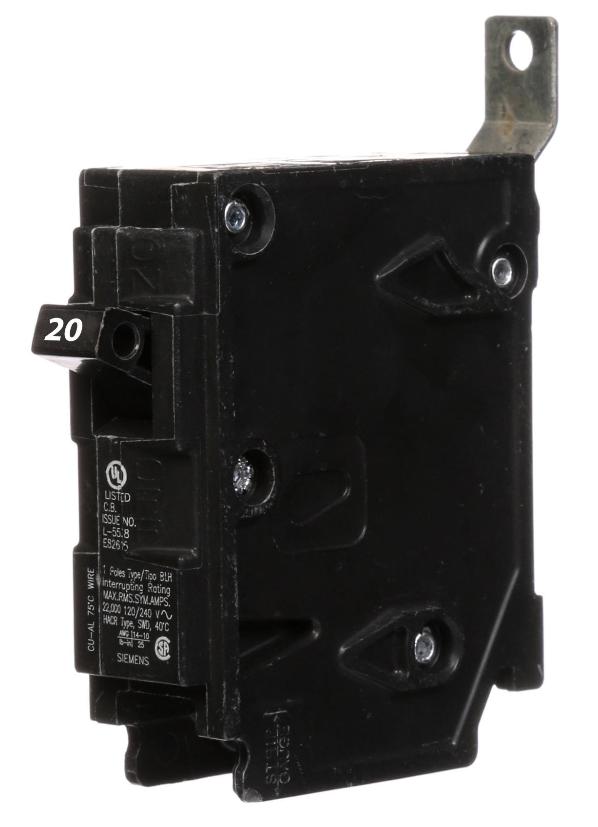 Siemens B120H Circuit Breaker | 120V 20A 1P 22kA@240V Bolt-on BL Series