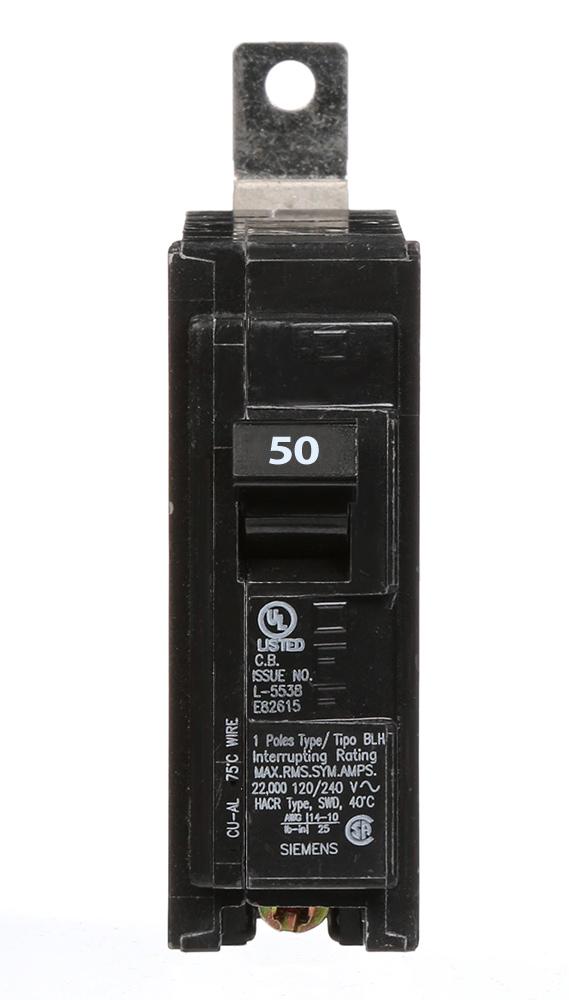 Siemens B150H Circuit Breaker | 120V 50A 1P 22kA@240V Bolt-on BL Series